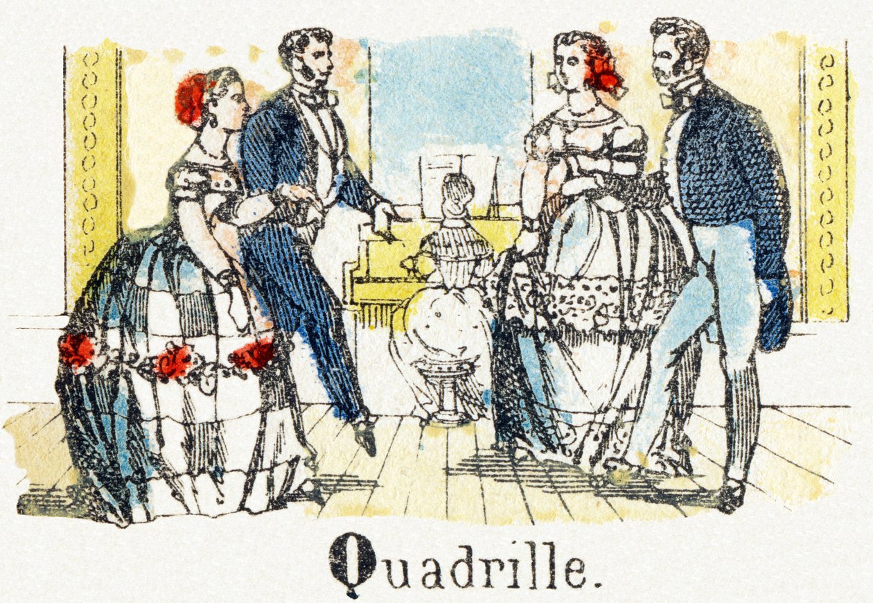 Q - Quadrille - Child Entertainment Alphabet c.1890 (litografi) av Unbekannt