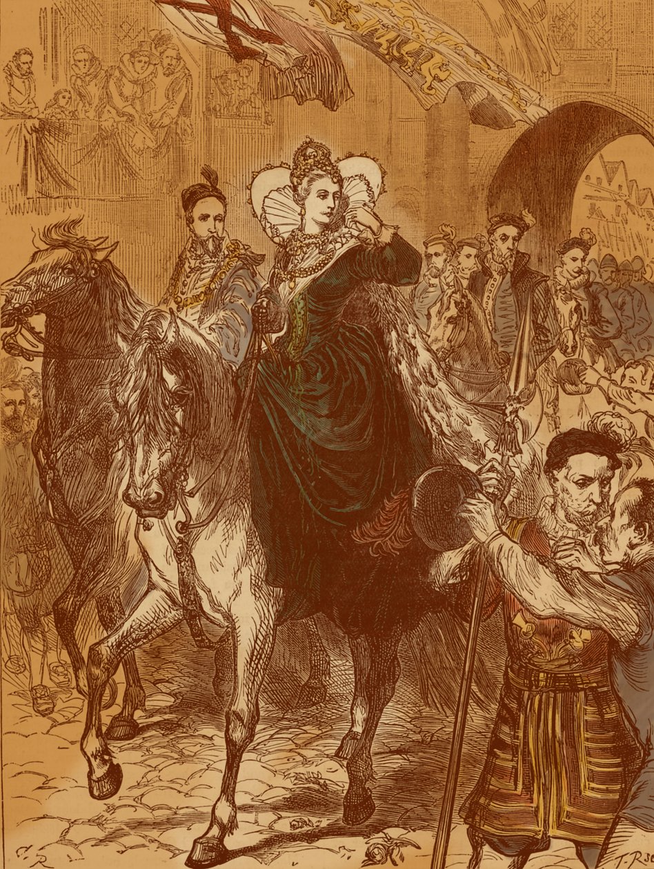 Drottning Elizabeth I går in i London den 23 december 1558 av Unbekannter Künstler