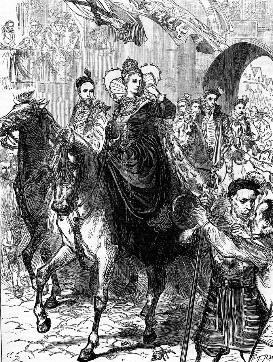 Drottning Elizabeth I går in i London den 23 december 1558 av Unbekannter Künstler