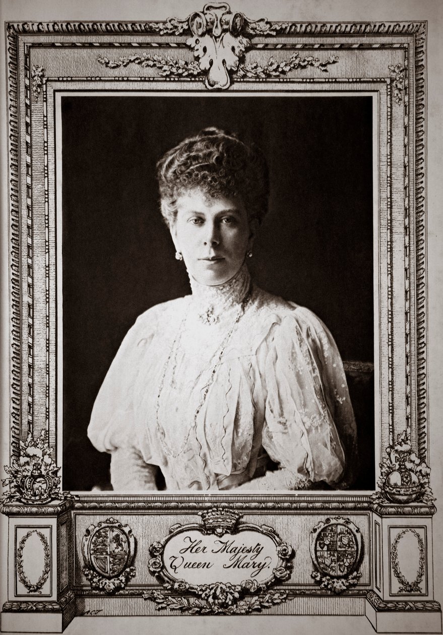Drottning Mary, gemål till kung George V 1910 (tryck) av Unbekannter Künstler