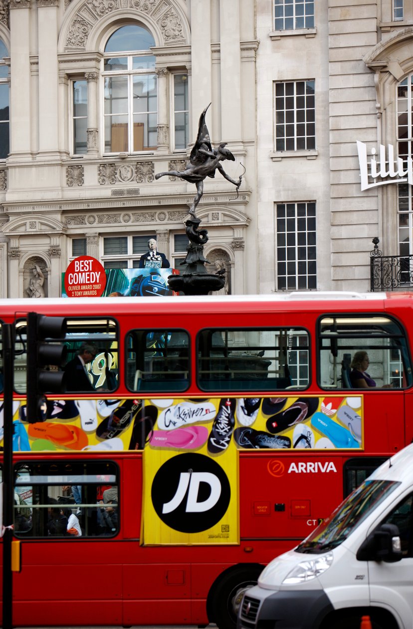 Red London Bus, Piccadilly (foto) av Unbekannt