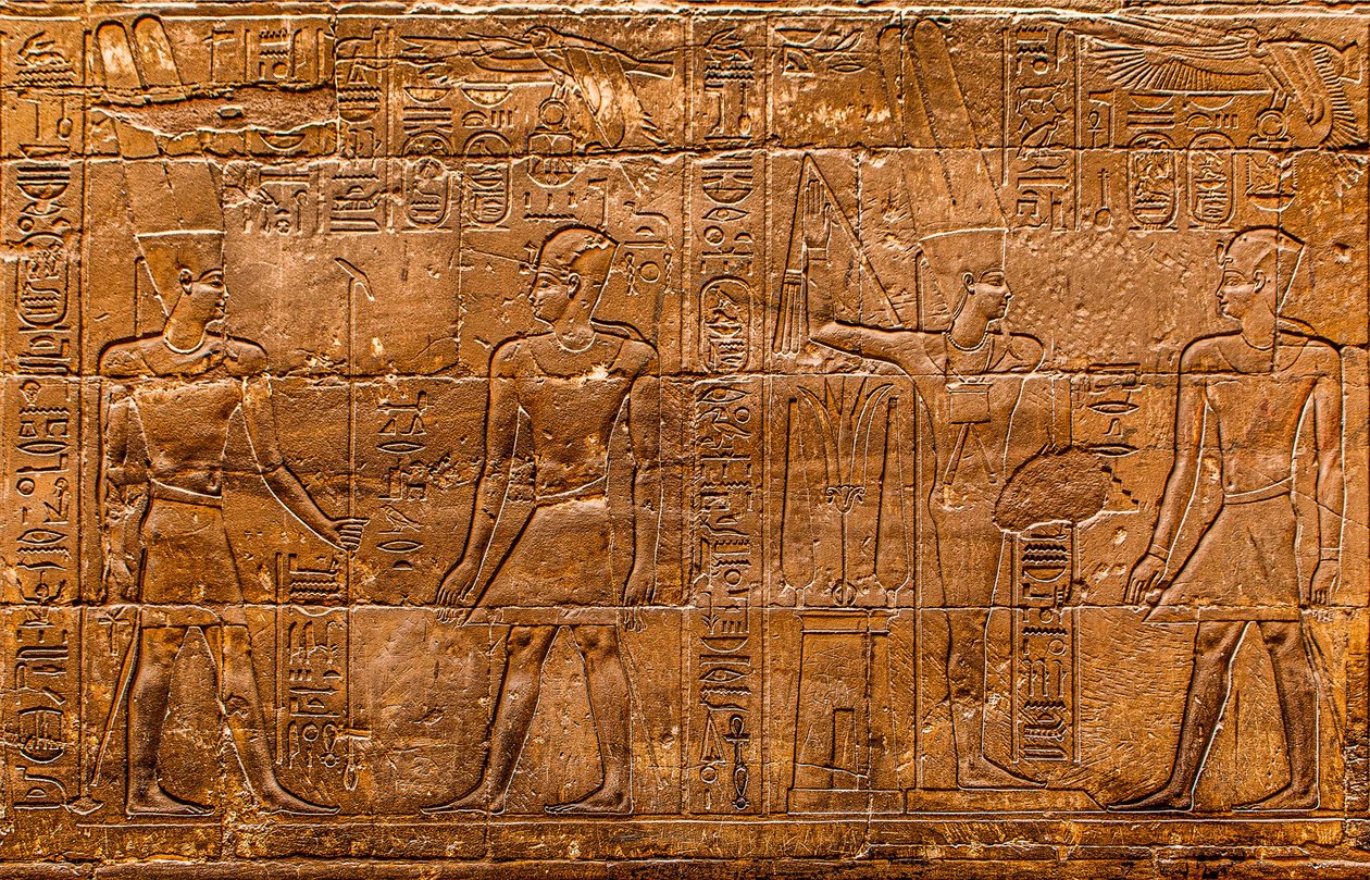 Relief, Luxortemplet, Thebe, Egypten, Afrika (foto) av Unbekannter Künstler
