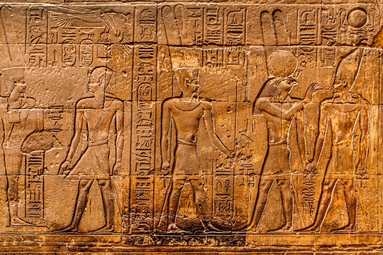 Lättnad, nytt liv blåses in i farao, Luxortemplet, Thebe, Egypten, Afrika (foto) av Unbekannter Künstler