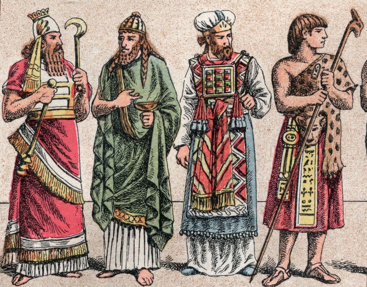 Religiösa dräkter i antiken (färg litho) av Unbekannt