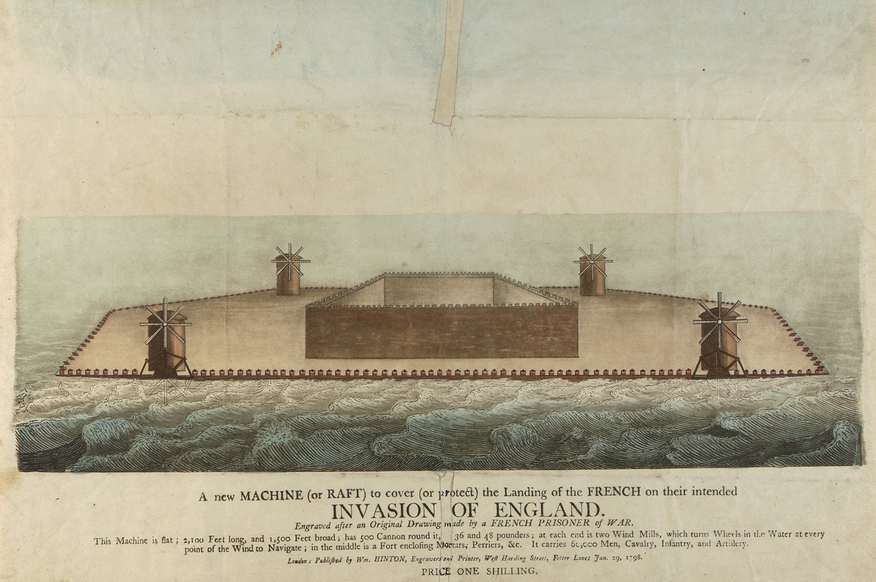 Representation av den franska flottan som skulle invadera Storbritannien 1798 (gravyr) av Unbekannter Künstler