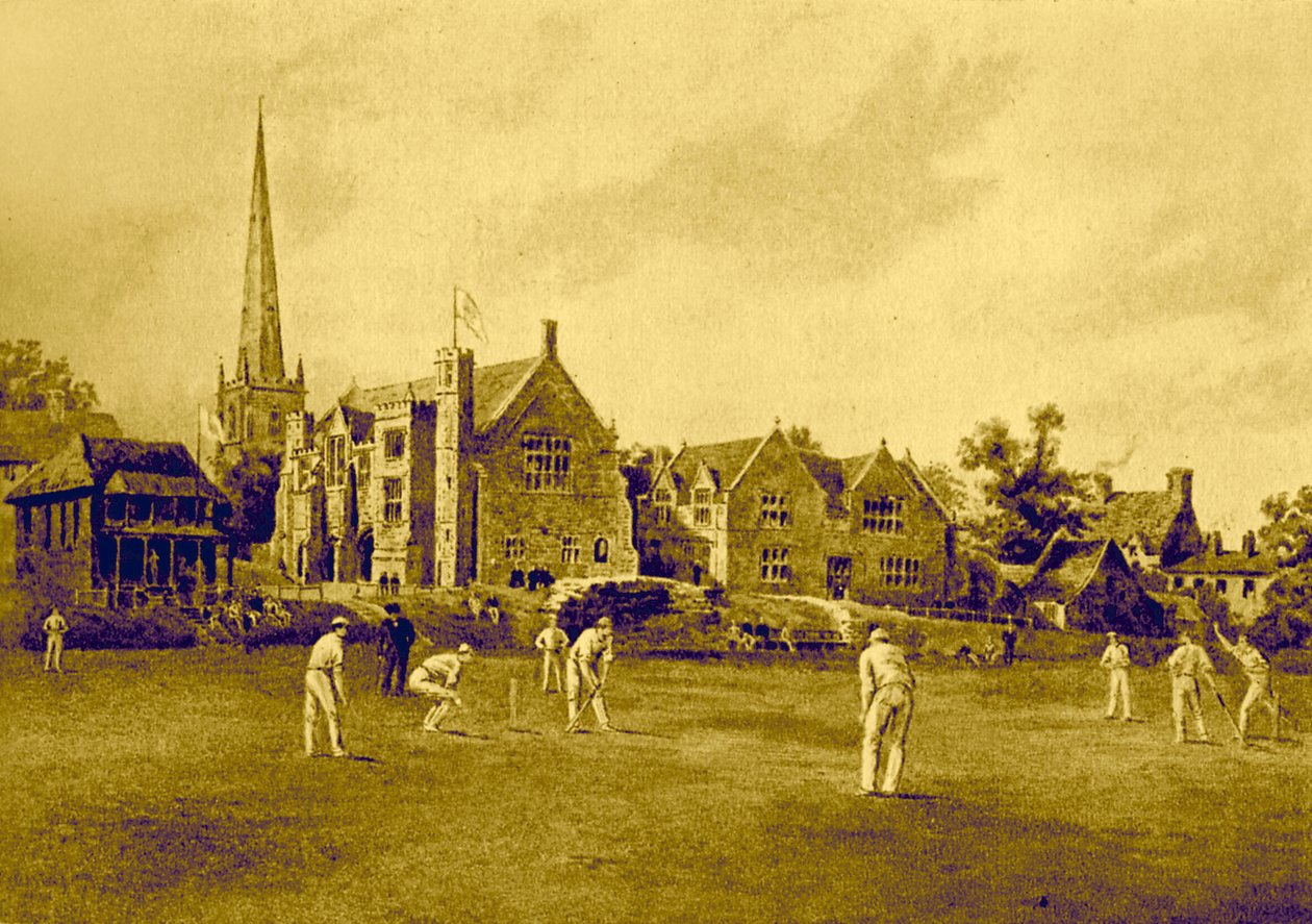 Repton School från cricketfältet av Unbekannter Künstler