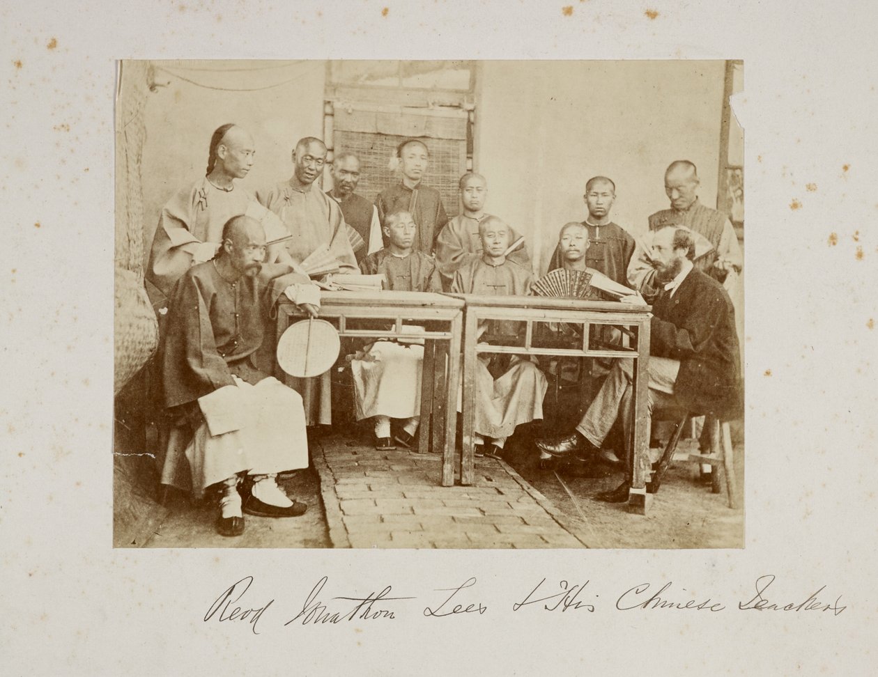 Pastor Johnathan Lees och hans kinesiska lärare (foto) av Unbekannter Künstler