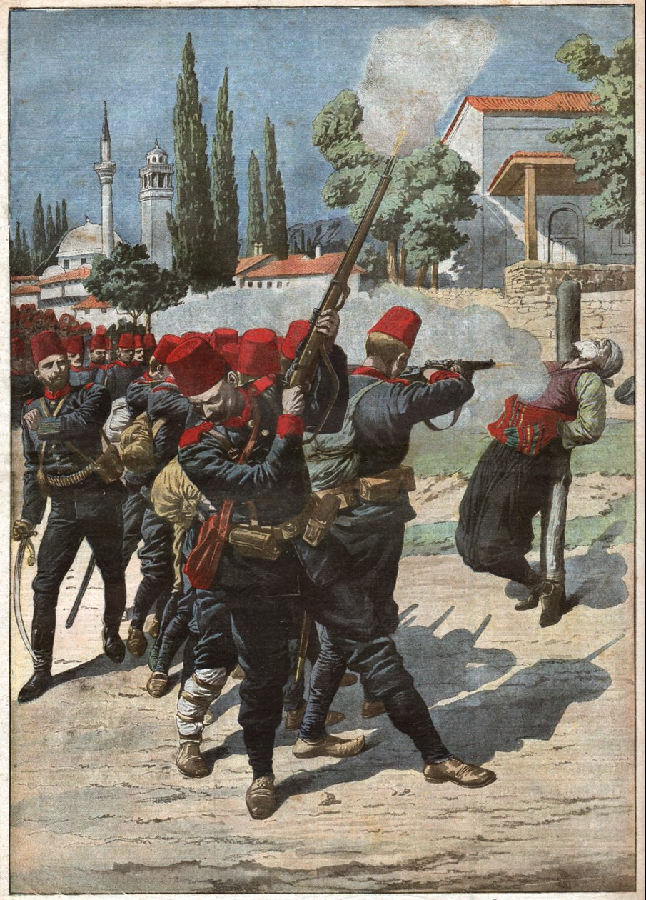Revolt och Albanien. Upplopp i Albanien. av Nicolas Liez