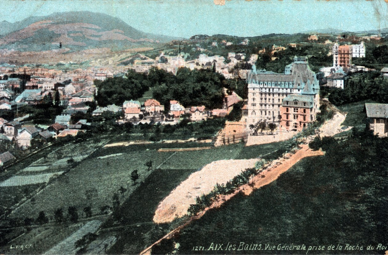 Rhone Alpes, Savoie (73), Aix les Bains (Aix-les-Bains): allmän vy tagen från Roche du Roi - Vykort sent 1800- och 1900-tal av Unbekannt