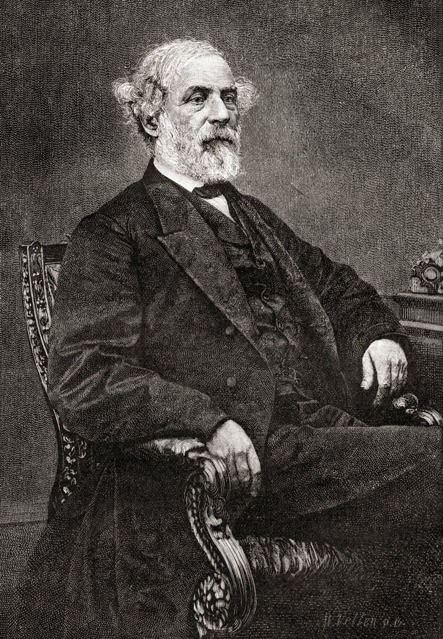 Robert Edward Lee, från The Century Magazine, publicerad 1887 (gravyr) av Unbekannt