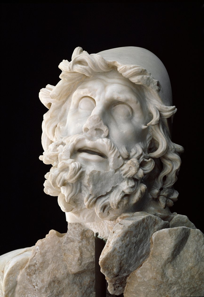 Romersk konst: grupp av "" Polypheme blind"": Chef för Ulysses - Marmorskulptur, 1:a århundradet före eller efter JC - Sperlonga, museo Archeologico Nazionale - Chef för Ulysses av Unbekannt