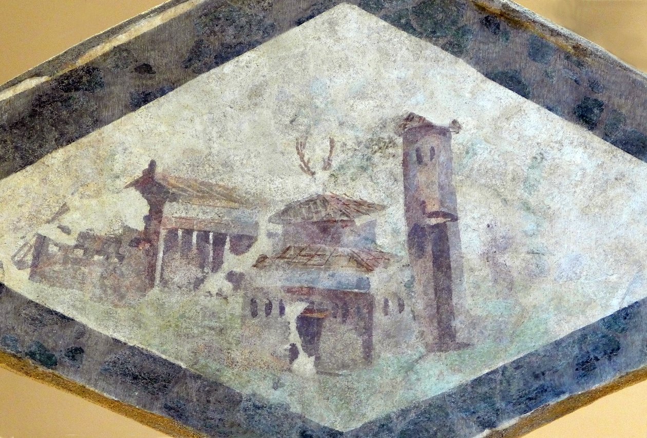 Romersk villa, fresk i Domus of Clos de la Lombarde, Narbonne, omkring år 200 (fresk) av Unbekannter Künstler