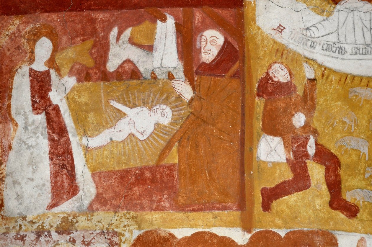 Romansk konst: S:ta Katarinas kapell, Voute i vaggan, Kristi barndom, Passionen, Yttersta domen och Kristus i majestätet. Fresker i kyrkan Notre Dame d