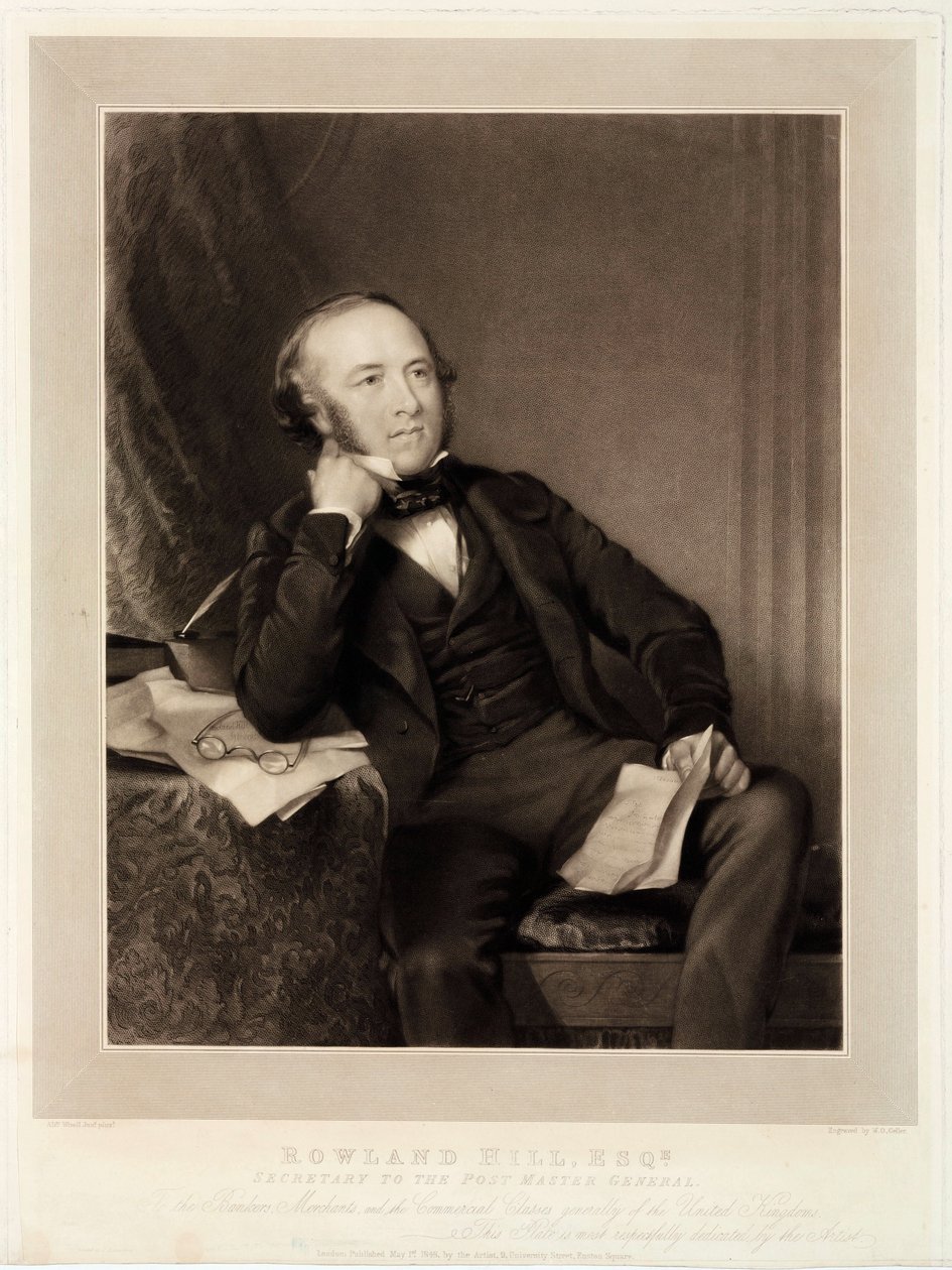 Rowland Hill, upphovsmannen till penny posten av Unbekannt