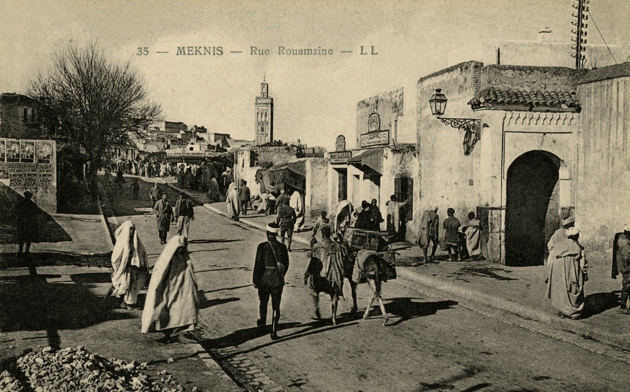 Rue Rouamzine i Meknes, Marocko av Unbekannter Künstler