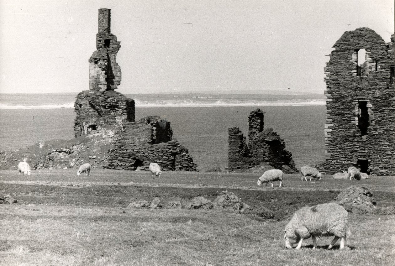 Ruinerna av ett slott, Wick, Highlands (s/v foto) av Unbekannt