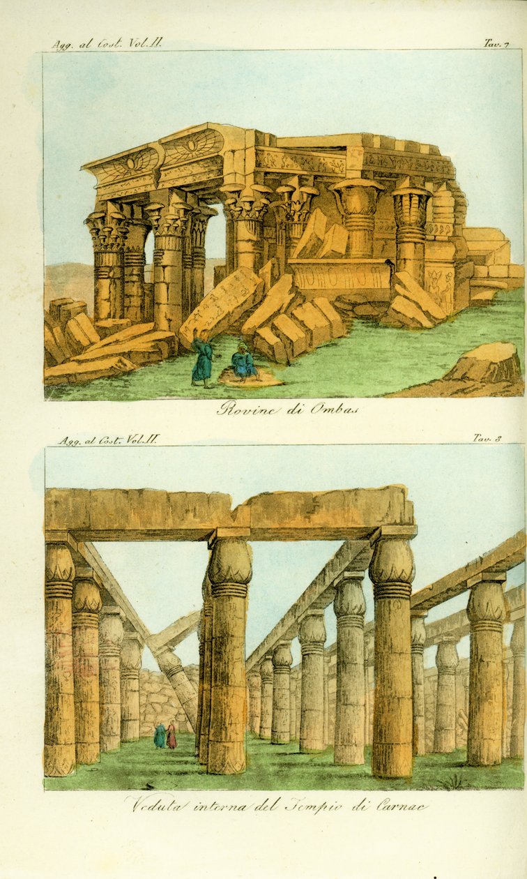 Ruinerna av Temple of Kom Ombo (Ombas), Nubia, och utsikt över Karnak Temple, Luxor, Egypten av Unbekannt