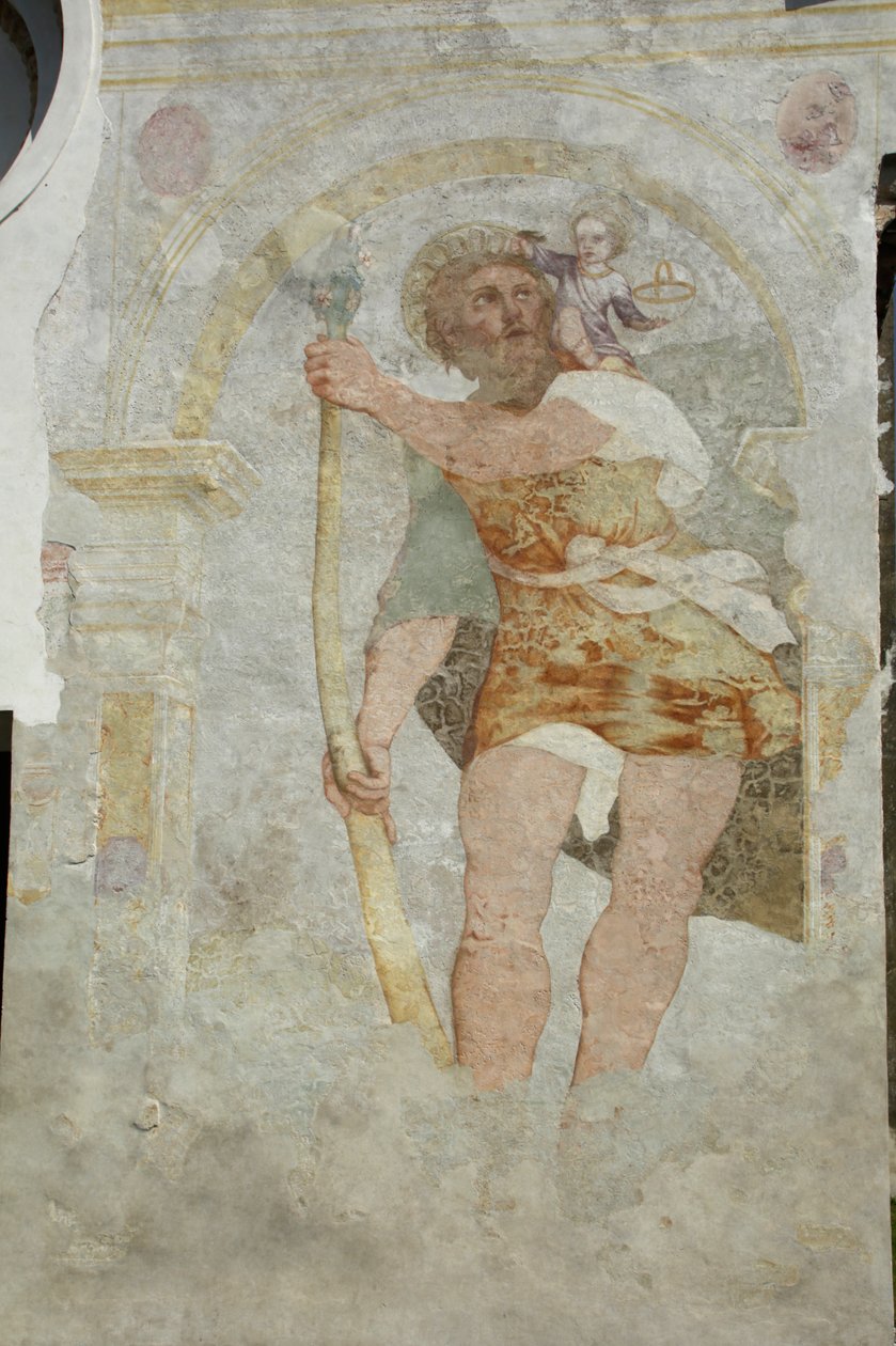 Saint Stefano a Gleris kyrka, Saint Cristoforo fresk, San Vito al Tagliamento, Friuli Italien (foto) av Benjamin Baud