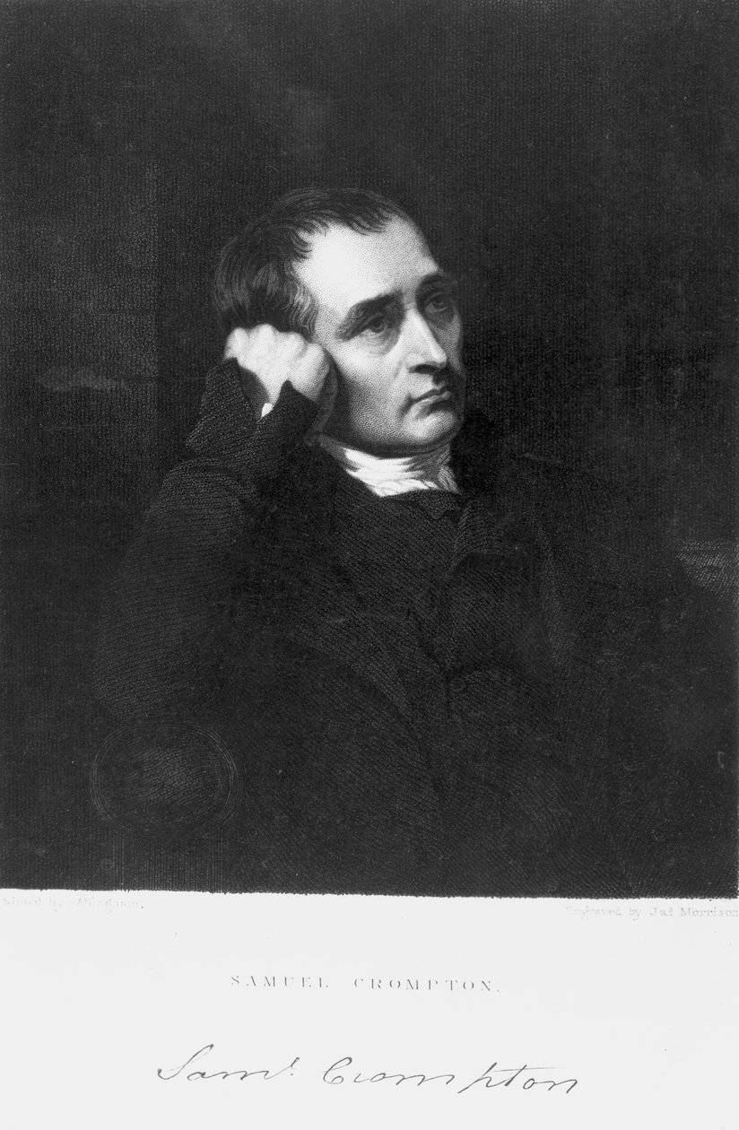 Samuel Crompton, engelsk uppfinnare av den spinnande mulen, tidigt 1800-tal av Unbekannt