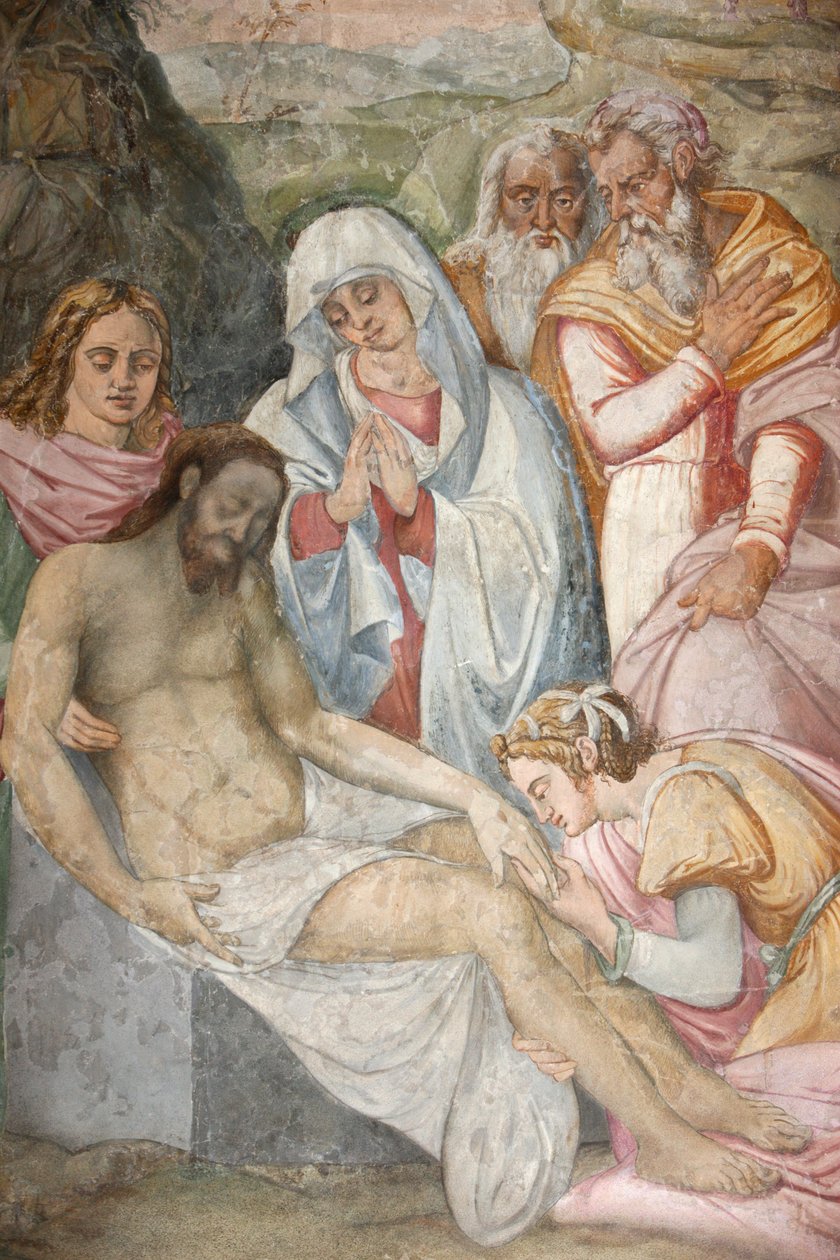 San Jeronimos kyrka. Jesus lade sig ner från korset Madrid Spanien av Unbekannt