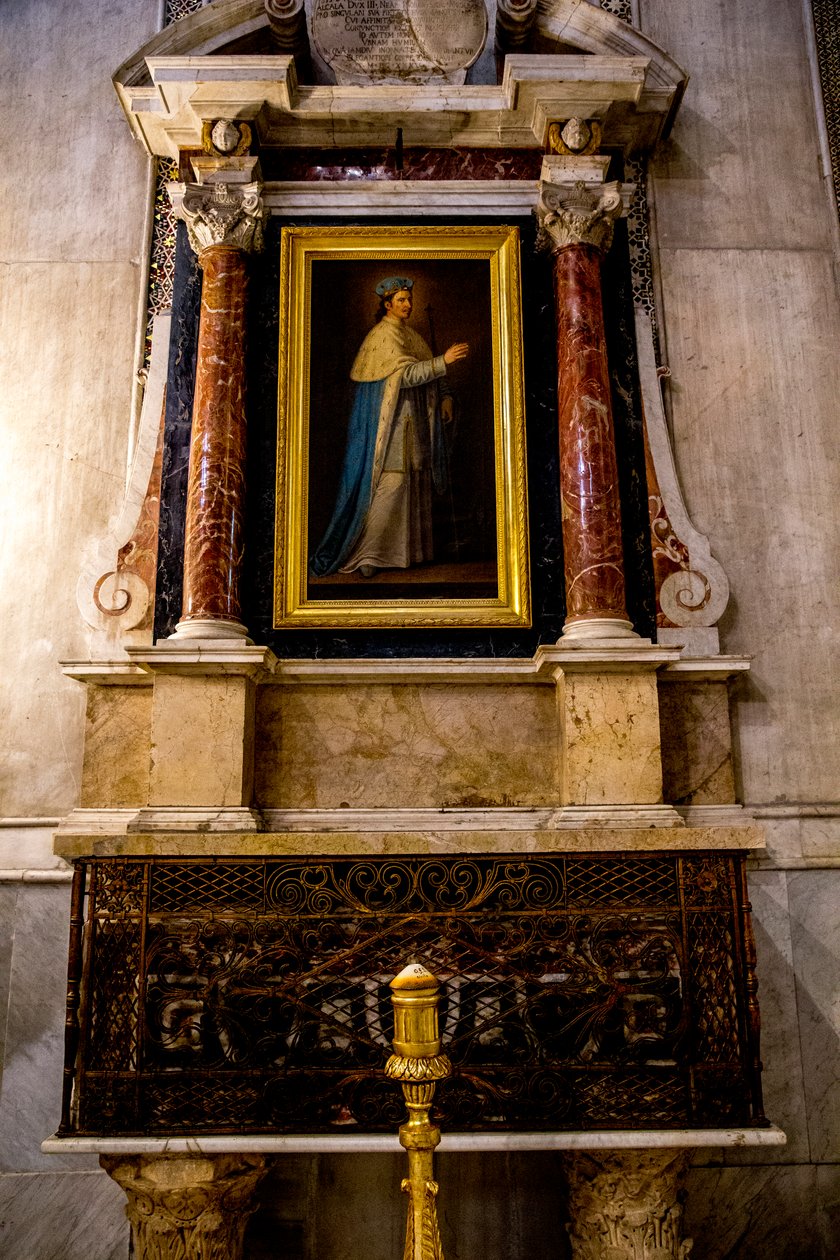 Santa Maria Nuova katedral, Monreale, Sicilien, Italien. Saint Louis altare. St Louis målning av Giaconia. (Foto) av Unbekannt