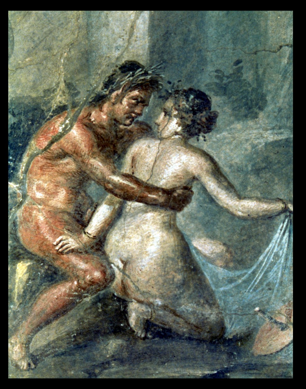 Satyr och Maenad, detalj från en väggmålning i Pompeji av Unbekannter Künstler