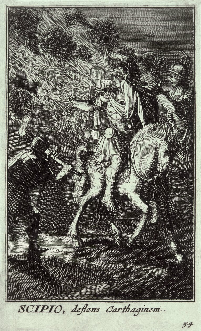 Scipio Africanus den yngre (185-129 f.Kr.) (gravyr) av Unbekannter Künstler