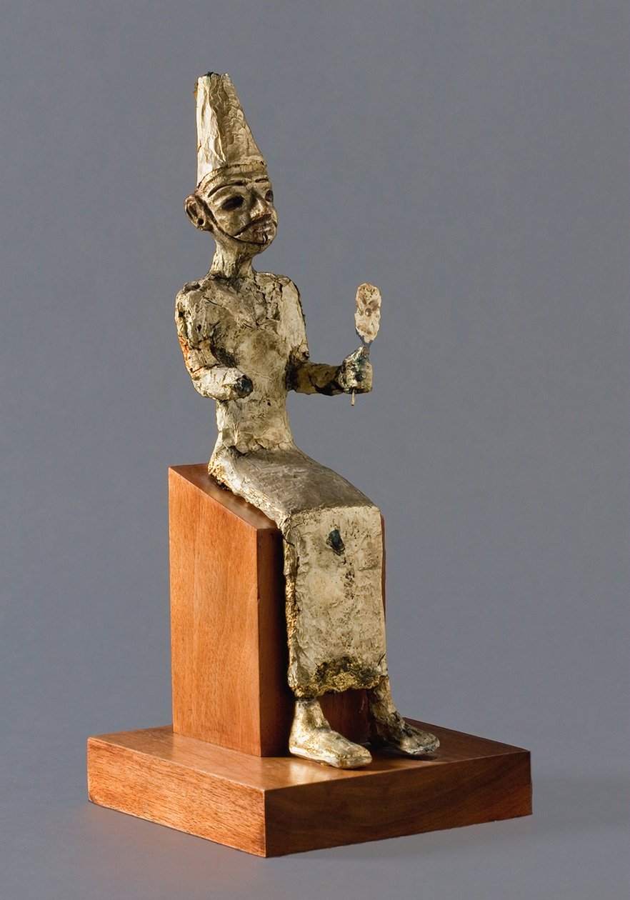 Sittande statyett av Baal, den kanaaneiska krigsguden, Megiddo, ca 1300-1200 f.Kr. av Unbekannt