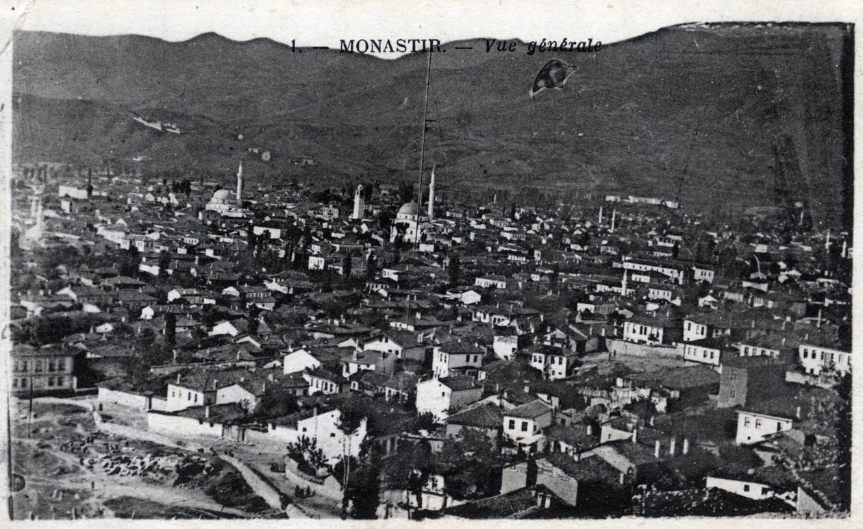 Serbien, Monastir: allmän utsikt över staden, Monastir kallas desormais Bitola och ligger i Macedoine - Vykort 1914-1918 av William M. Timlin