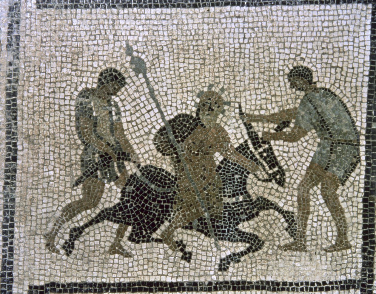 Silenus på en åsna, detalj från en mosaik av Unbekannter Künstler