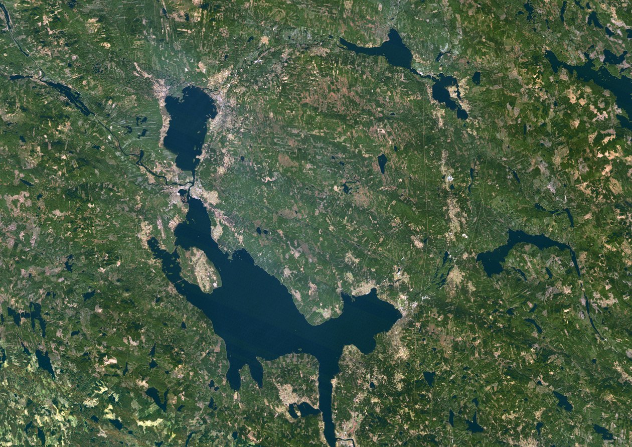 Siljan Meteor Impact Crater, Sverige, Sankt färgsatellitbild av Unbekannter Künstler