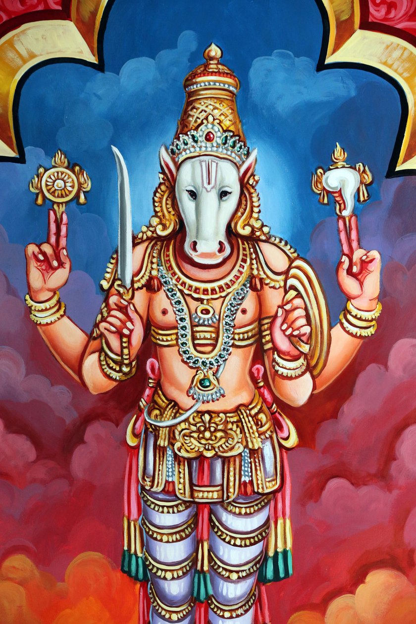 Sri Vadapathira Kaliamman Hindu Temple. Avatar av Vishnu. 10:e inkarnationen av Kalki. Singapore av Unbekannt