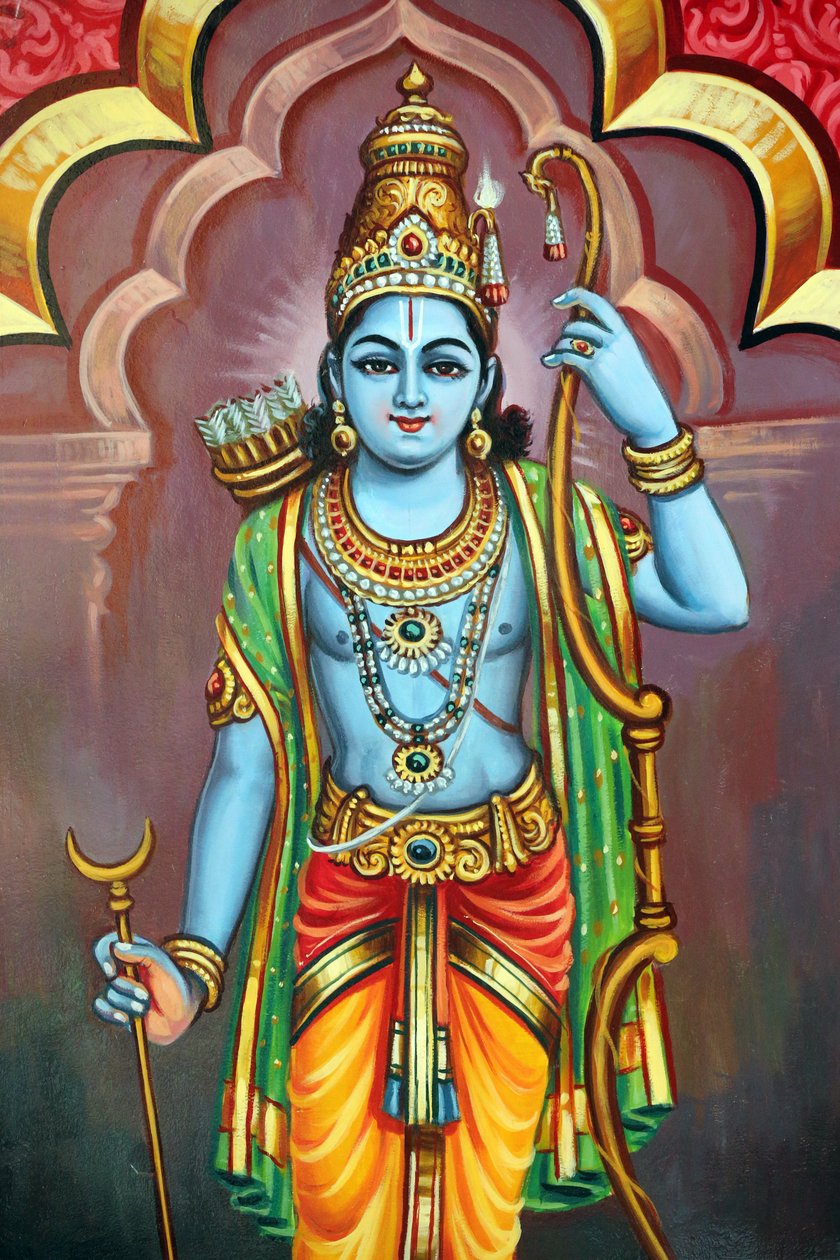 Sri Vadapathira Kaliamman Hindu Temple. Avatar av Vishnu. Lord Rama 7:e inkarnationen. Singapore av Unbekannt