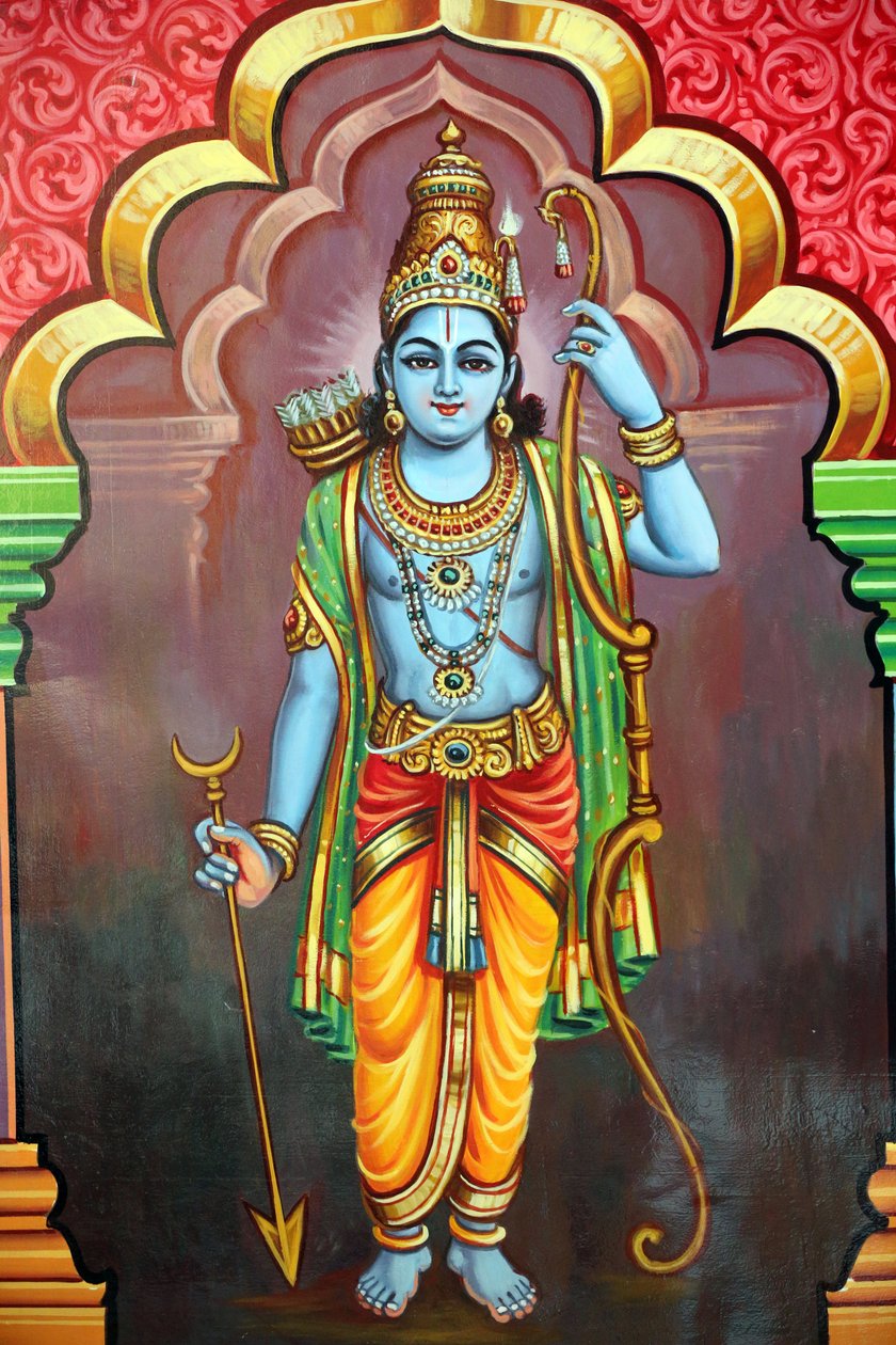Sri Vadapathira Kaliamman Hindu Temple. Avatar av Vishnu. Lord Rama 7:e inkarnationen. Singapore av Unbekannt