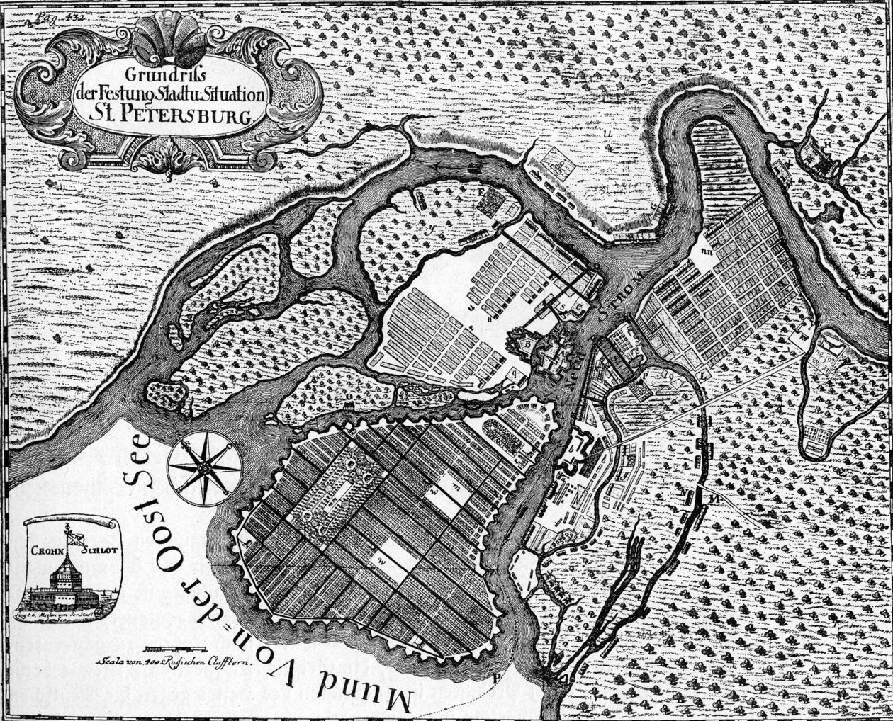 S:t Petersburg - plan över den ryska staden av Unbekannter Künstler