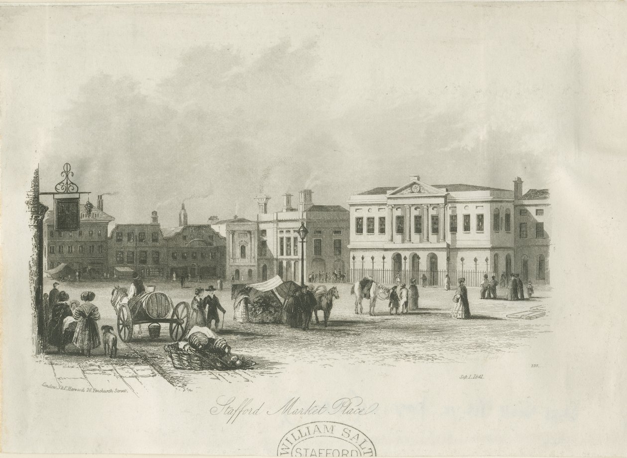 Stafford - Market Place: gravyr, nd [c 1841] av Unbekannt