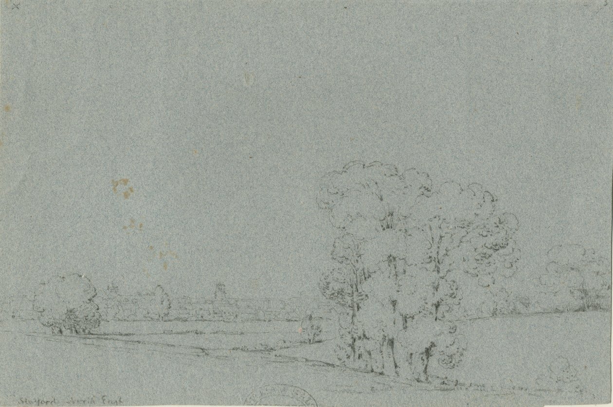 Stafford - North East View: blyertsteckning, nd [?1800-talet] av Unbekannt