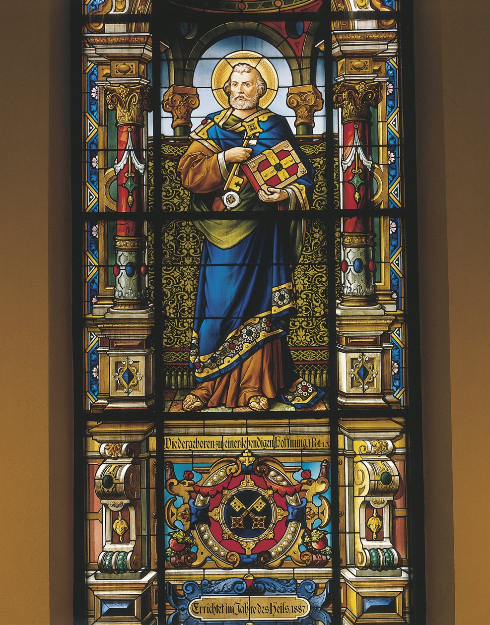 Fönster i målat glas från St. Peter, Stockholm, Sverige av William M. Timlin