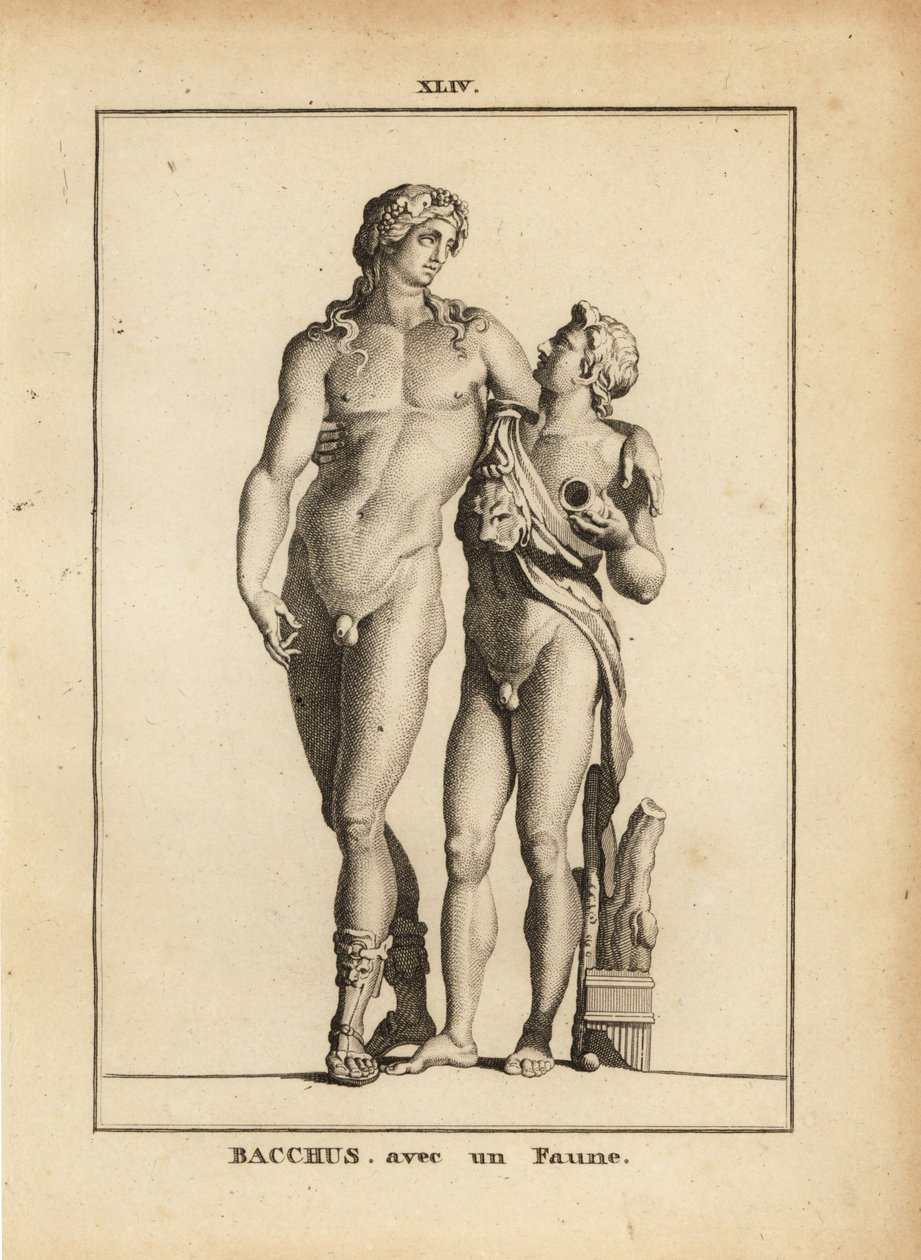Staty av Bacchus, den romerska vinguden och en ung faun av Unbekannt