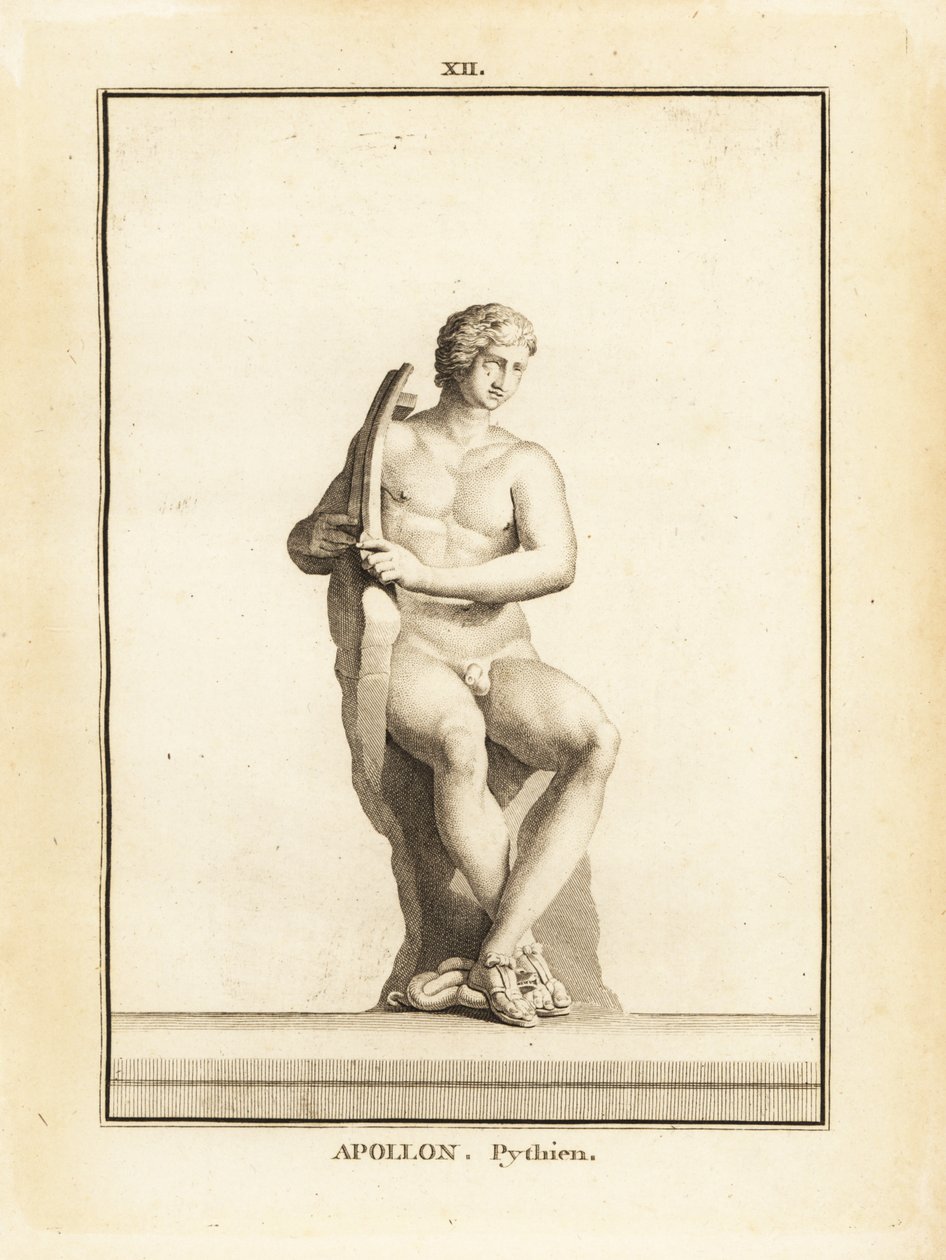 Staty av Pythian Apollo, beskyddare av Delphi, med lyra av Unbekannt