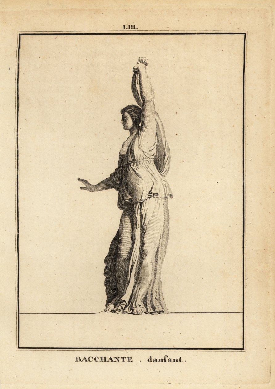 Staty av en dansande Bacchante, anhängare av den romerska vinguden Bacchus av Unbekannt