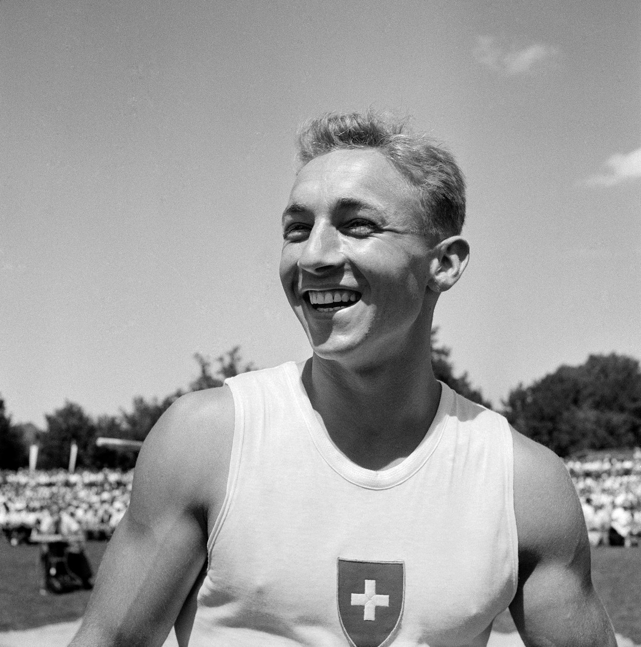 Schweiz konstgymnastik Hans Eugster (s/v foto) av Unbekannt