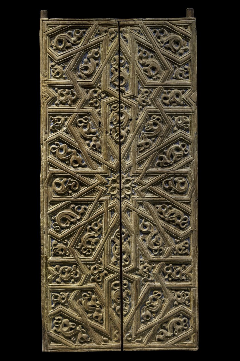Tabernakeldörr. Spanien, omkring 1450-1500. Snidat och målat trä. Musée du Louvren av William M. Timlin