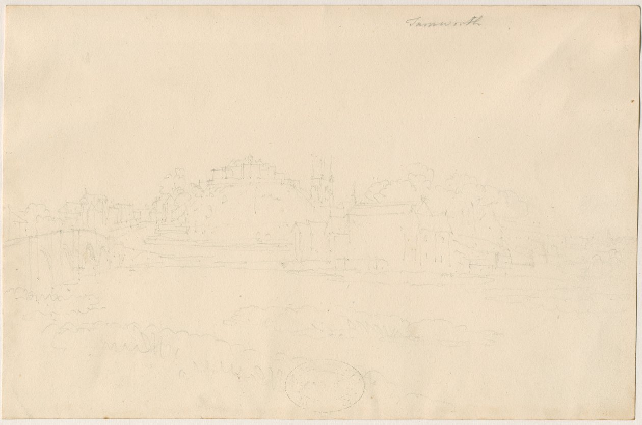 Tamworth Castle: blyertsteckning, nd [1800-talet] av Unbekannt
