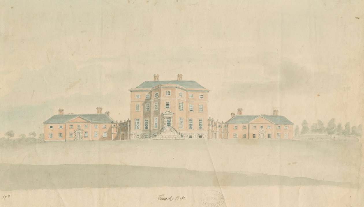 Teddesley Hall: akvarellmålning och [slutet av 1700-talet] av Unbekannt