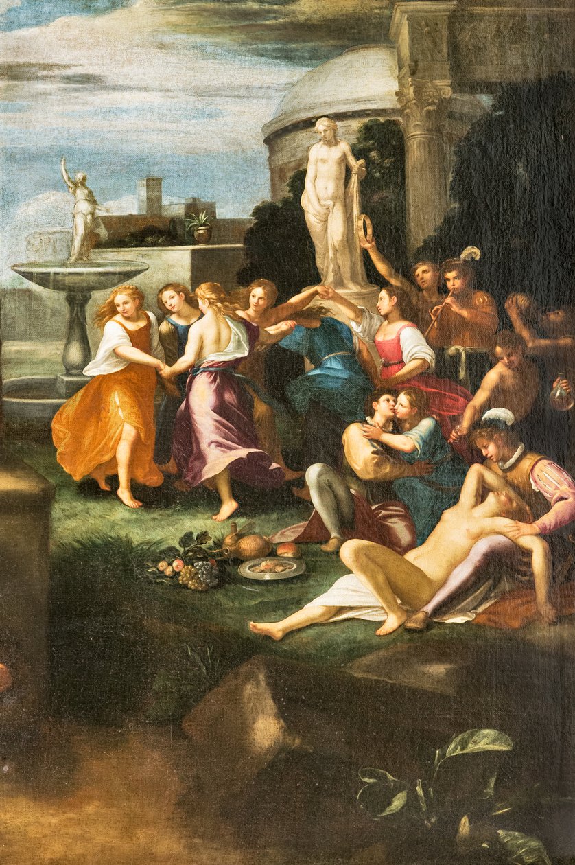 Den helige Hieronymus frestelse, detalj av 2384633, av okänd emiliansk författare (olja på duk) av Unbekannter Künstler