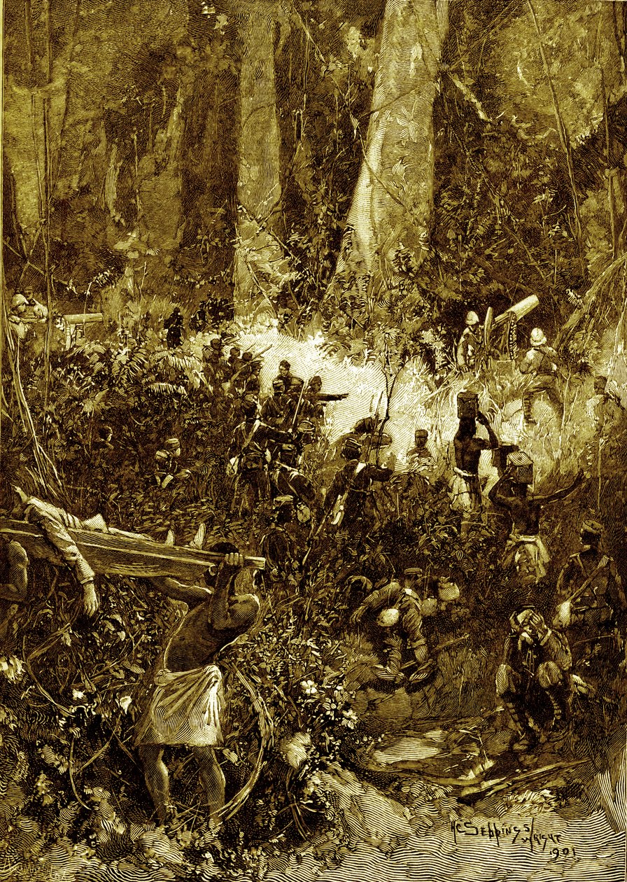 Ashanti-kriget år 1900: En strid i skogen av Unbekannter Künstler