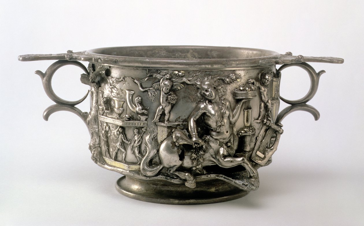 Centaur Cup, gallo-romersk, från Berthouville Treasure, ca 2:a-3:e århundradet e.Kr. (silver) (se 107979) av Unbekannt