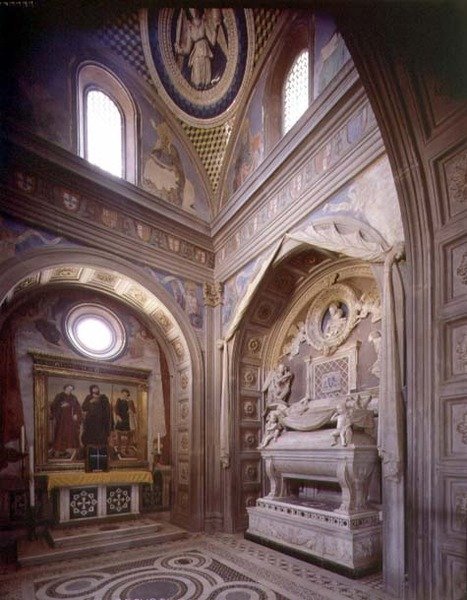 Kardinalkapellet i Portugal, detalj av altaret och graven av Antonio Rossellino (1427-79) (foto) av Unbekannt