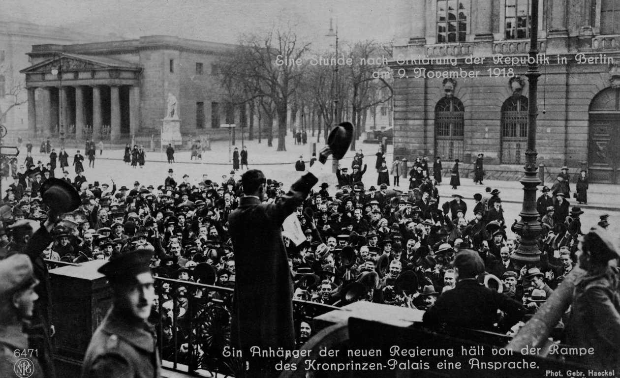 Förklaringen av en republik i Berlin, 9 november 1918 av Unbekannter Künstler